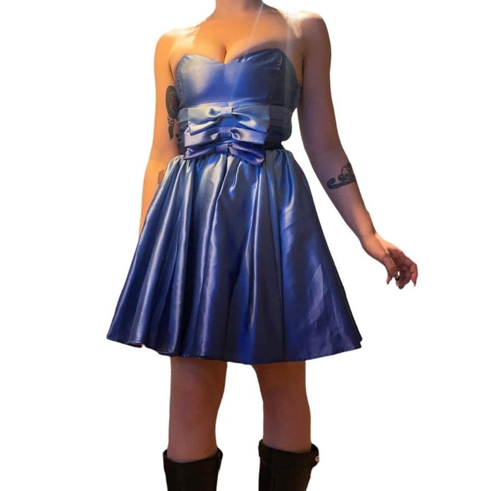 Vintage Betsy’s Johnson baby blue to deep blue tiered ombré dress